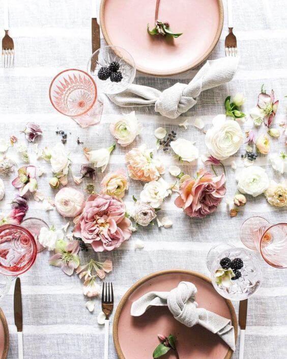 Easter lunch setting idea inspiration pink
