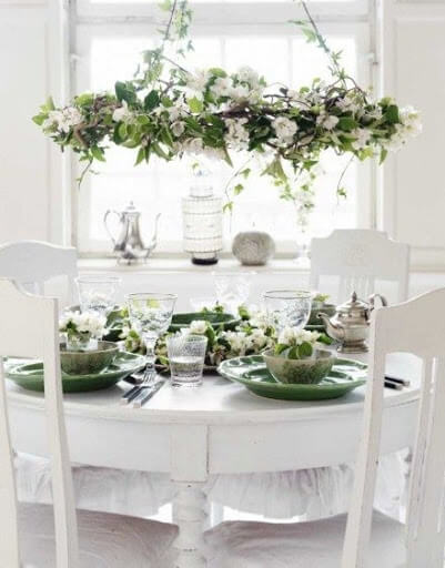 Easter lunch setting idea inspiration with green